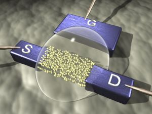 transistor of nanoparticles